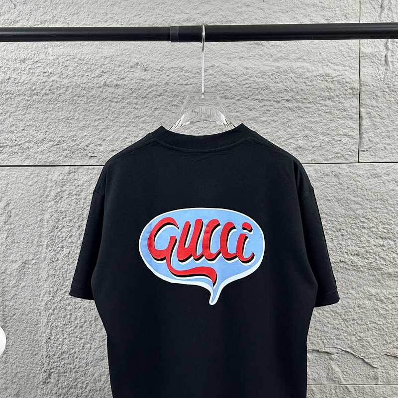 GUCCI Double G Letter Embroidery Print Short Sleeve T-Shirt