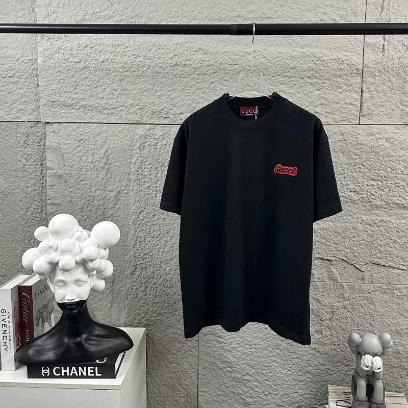 GUCCI Double G Letter Embroidery Print Short Sleeve T-Shirt