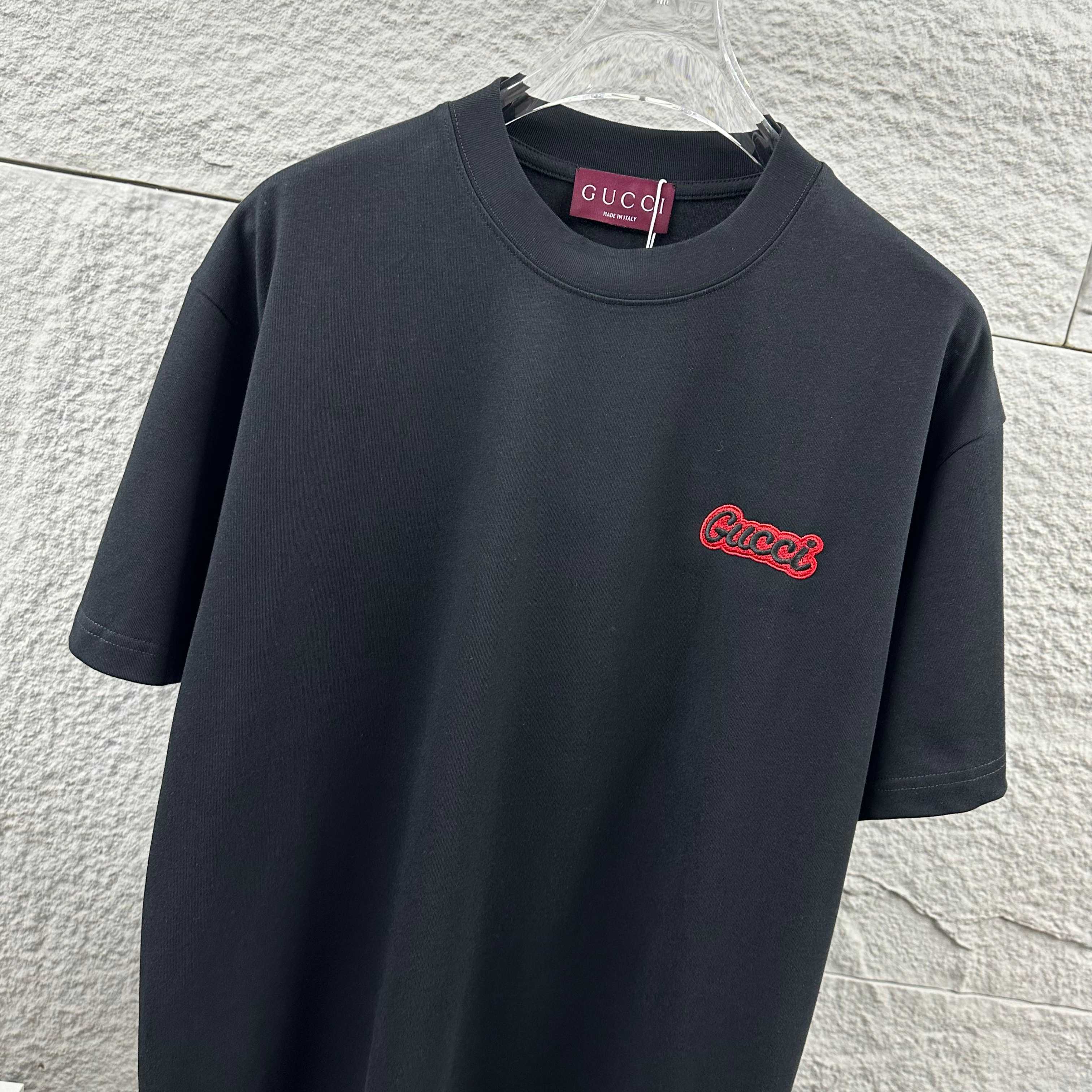 GUCCI Double G Letter Embroidery Print Short Sleeve T-Shirt
