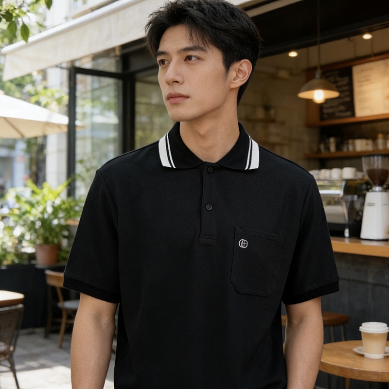 GUCCI Double G Small Logo Embroidery Short Sleeve Polo Shirt Style 1
