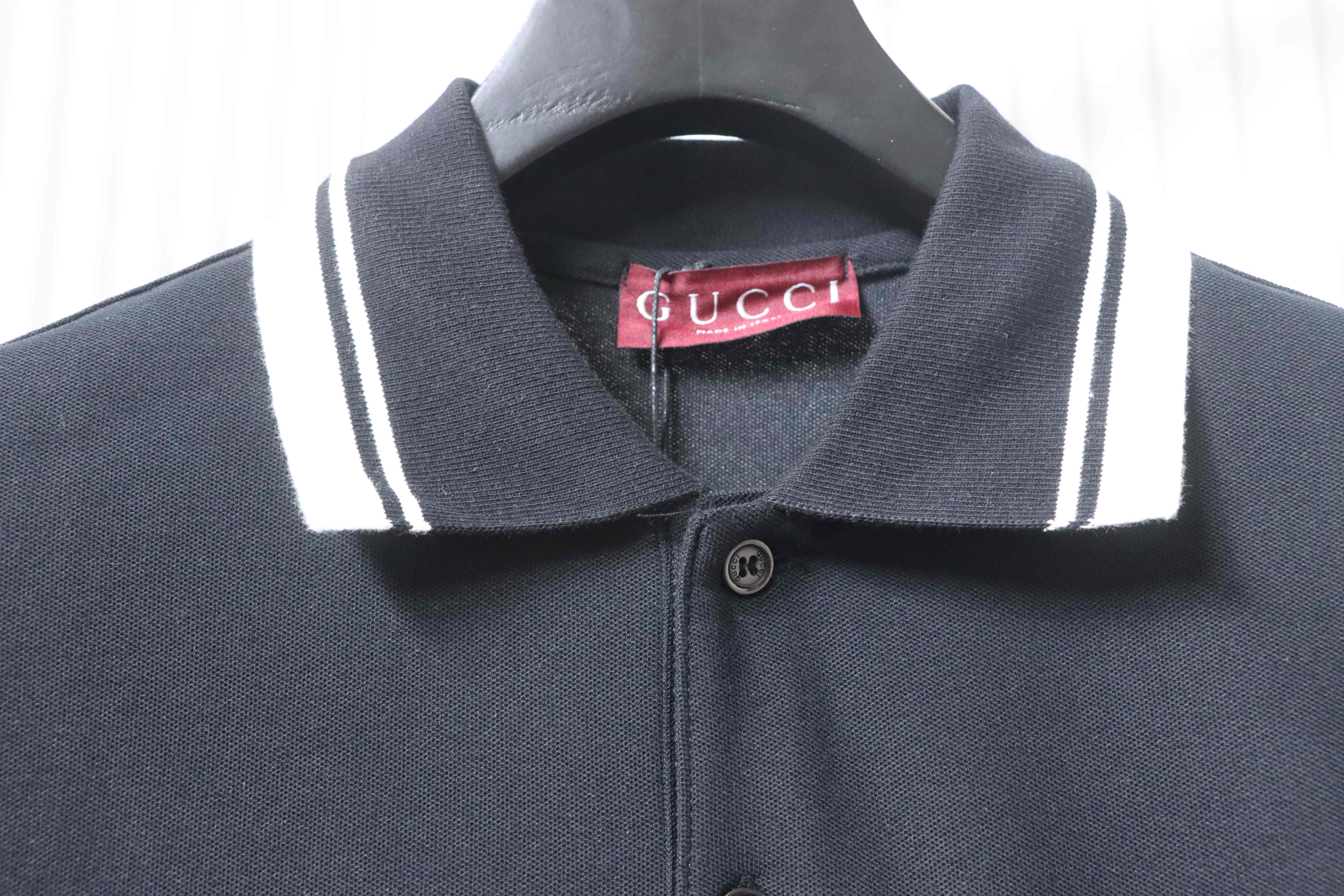 GUCCI Double G Small Logo Embroidery Short Sleeve Polo Shirt Style 1