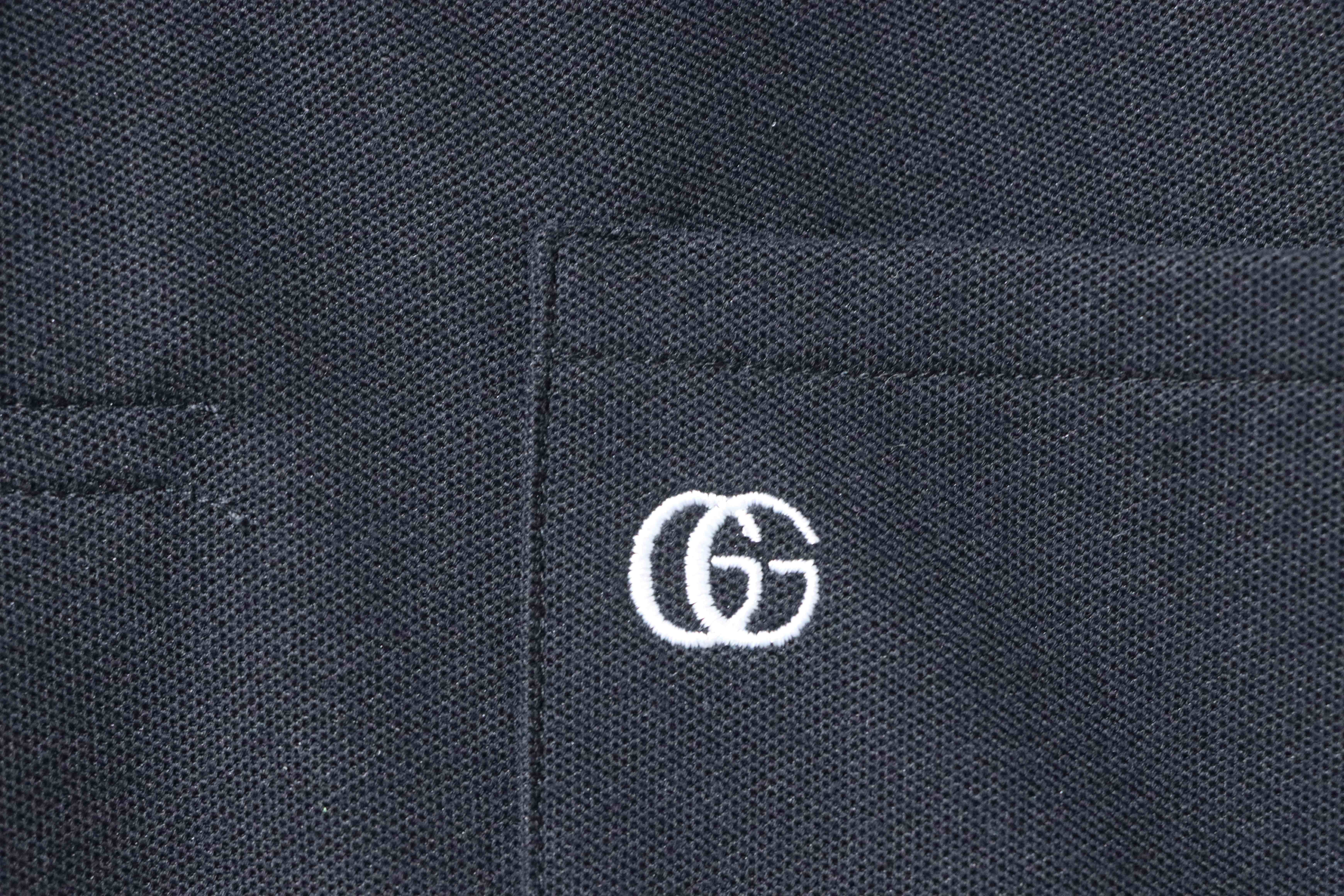 GUCCI Double G Small Logo Embroidery Short Sleeve Polo Shirt Style 1