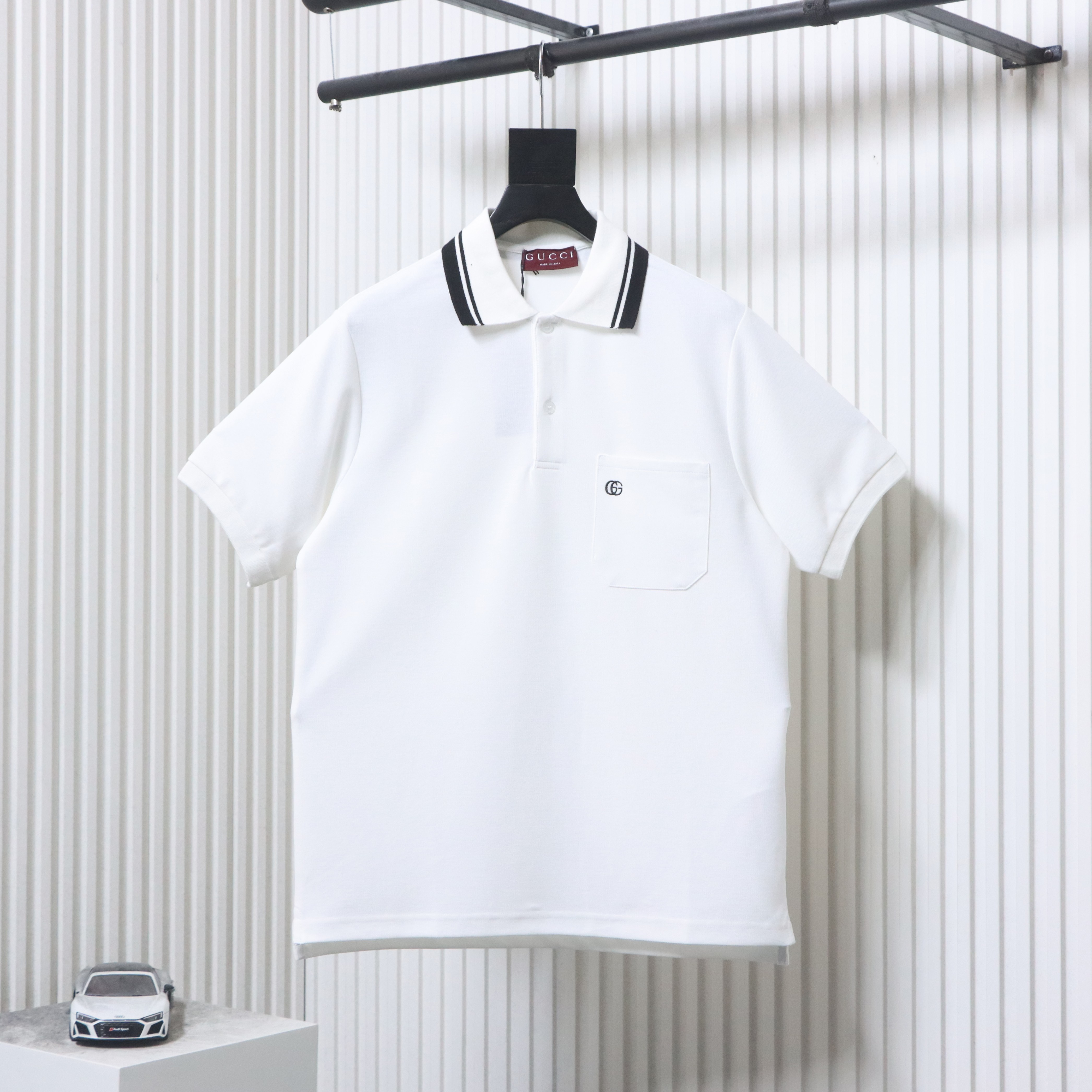 GUCCI Double G Small Logo Embroidery Short Sleeve Polo Shirt Style 2