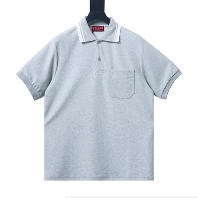 GUCCI Double G Small Logo Embroidery Short Sleeve Polo Shirt Style 3 01