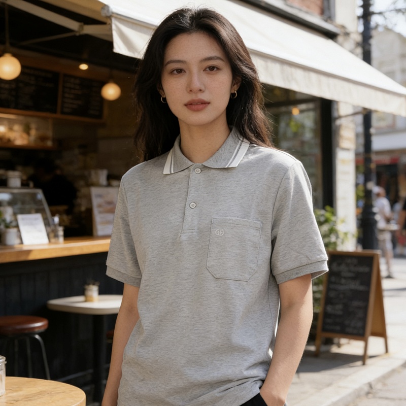 GUCCI Double G Small Logo Embroidery Short Sleeve Polo Shirt Style 3