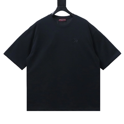 GUCCI Double G Small Logo Embroidery Short Sleeve T-Shirt Style 1 01
