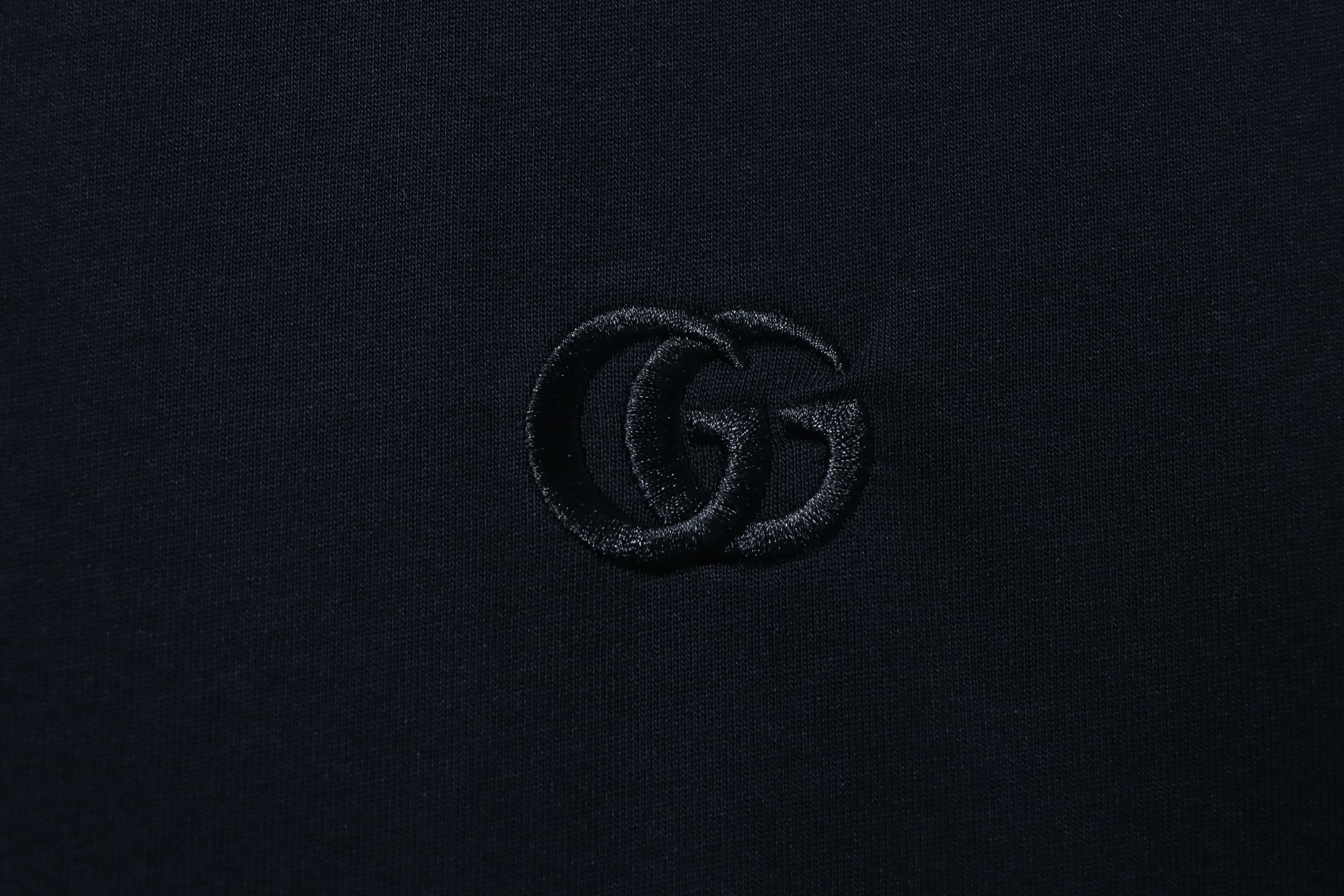 GUCCI Double G Small Logo Embroidery Short Sleeve T-Shirt Style 1