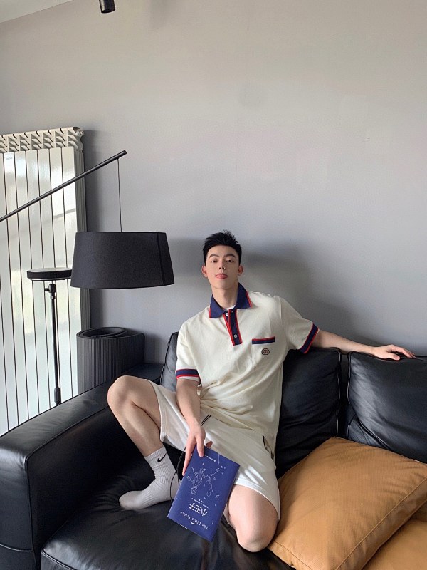 GUCCI Embroidery Logo Short Sleeve Polo Shirt