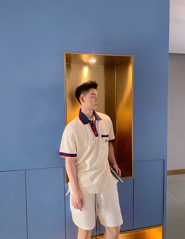 GUCCI Embroidery Logo Short Sleeve Polo Shirt