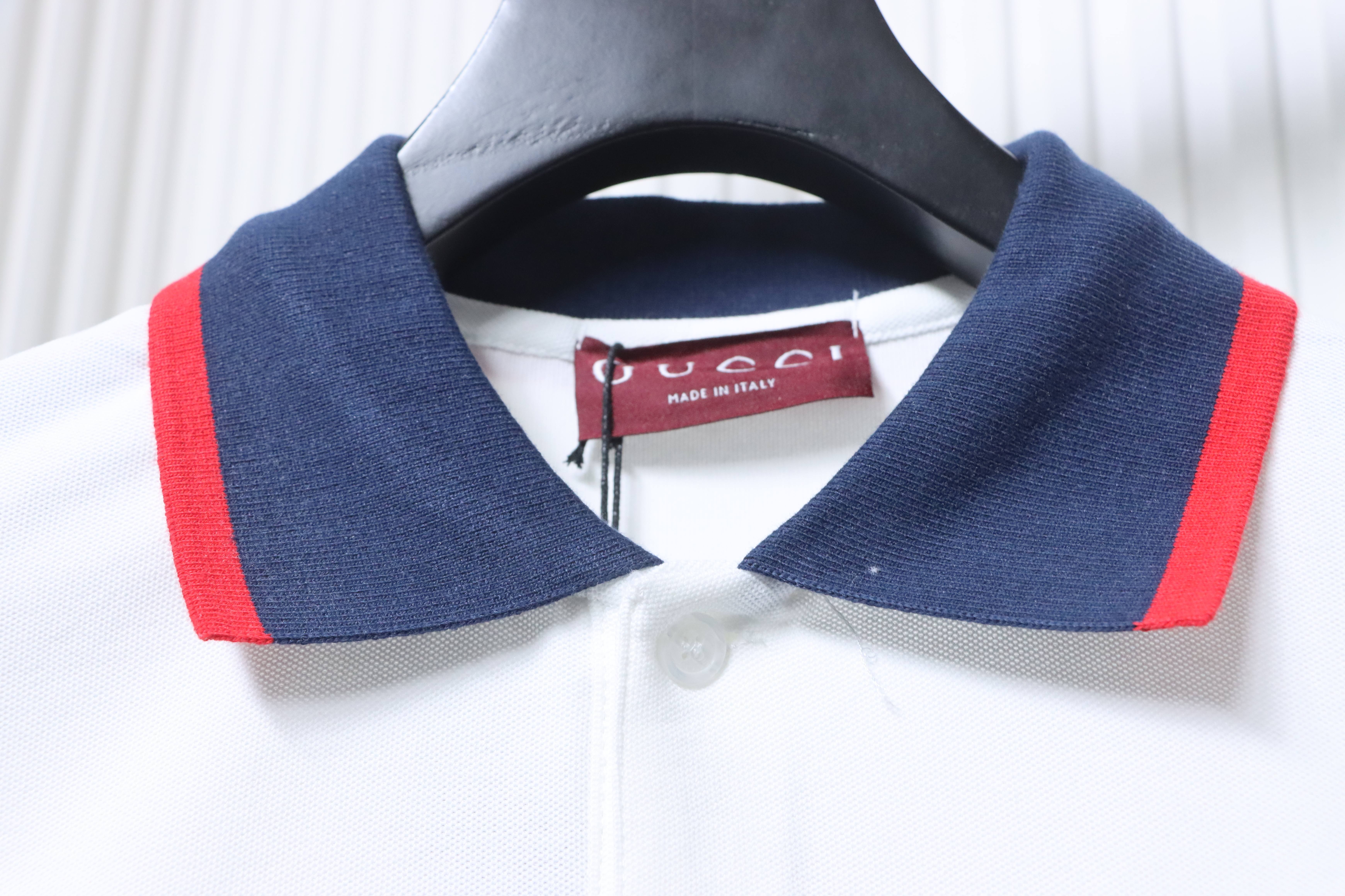 GUCCI Embroidery Logo Short Sleeve Polo Shirt