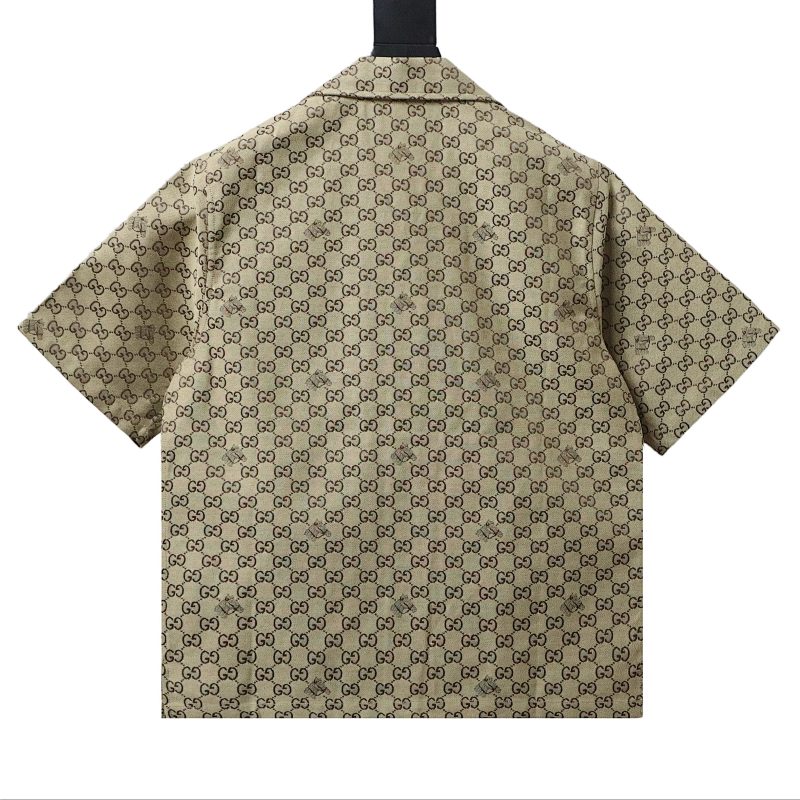 GUCCI Embroidery Monogram Short Sleeve Shirt