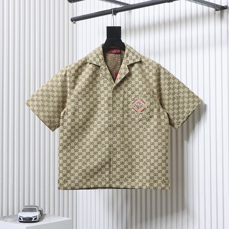 GUCCI Embroidery Monogram Short Sleeve Shirt