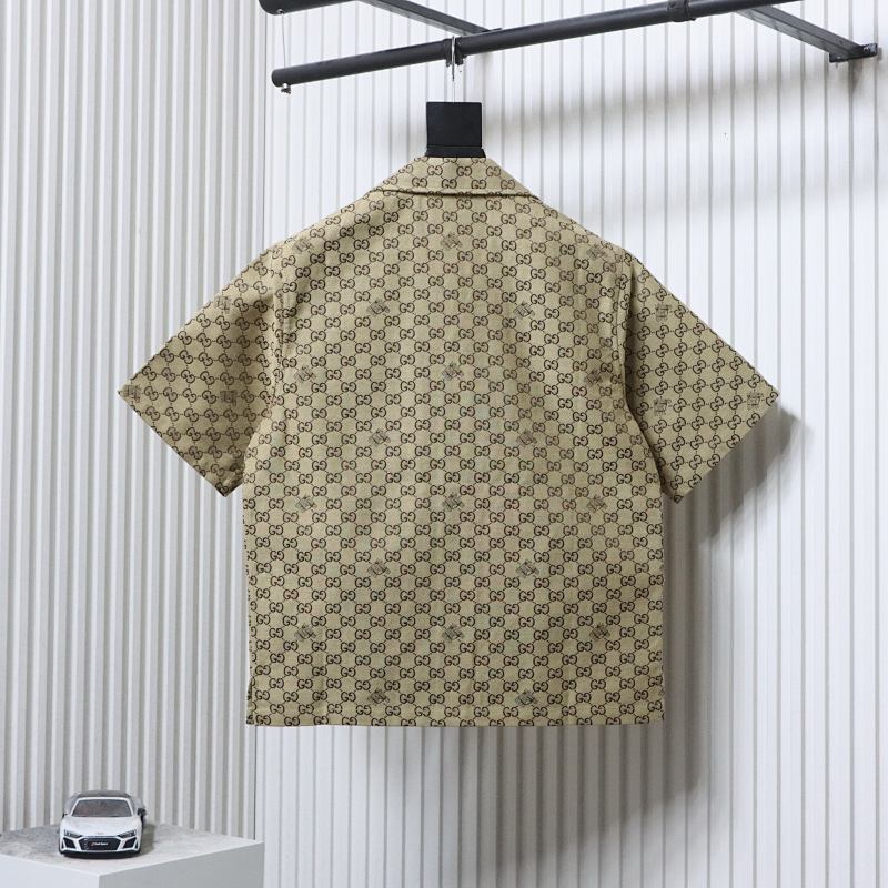 GUCCI Embroidery Monogram Short Sleeve Shirt