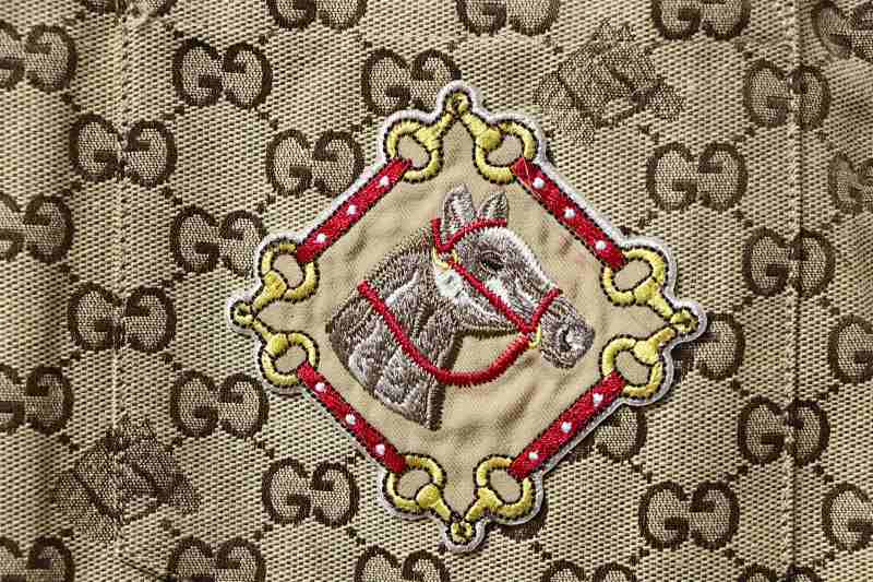 GUCCI Embroidery Monogram Short Sleeve Shirt