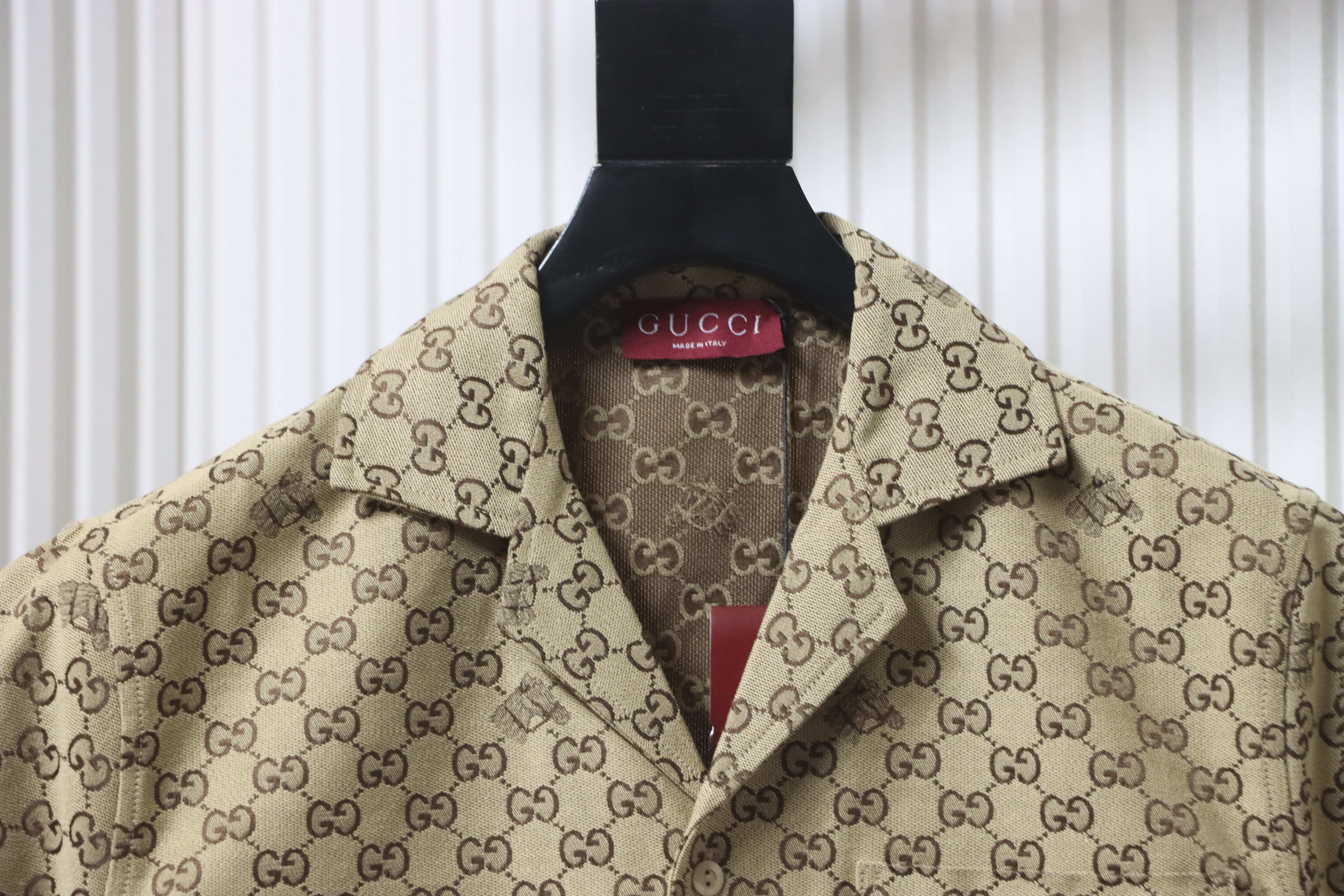 GUCCI Embroidery Monogram Short Sleeve Shirt