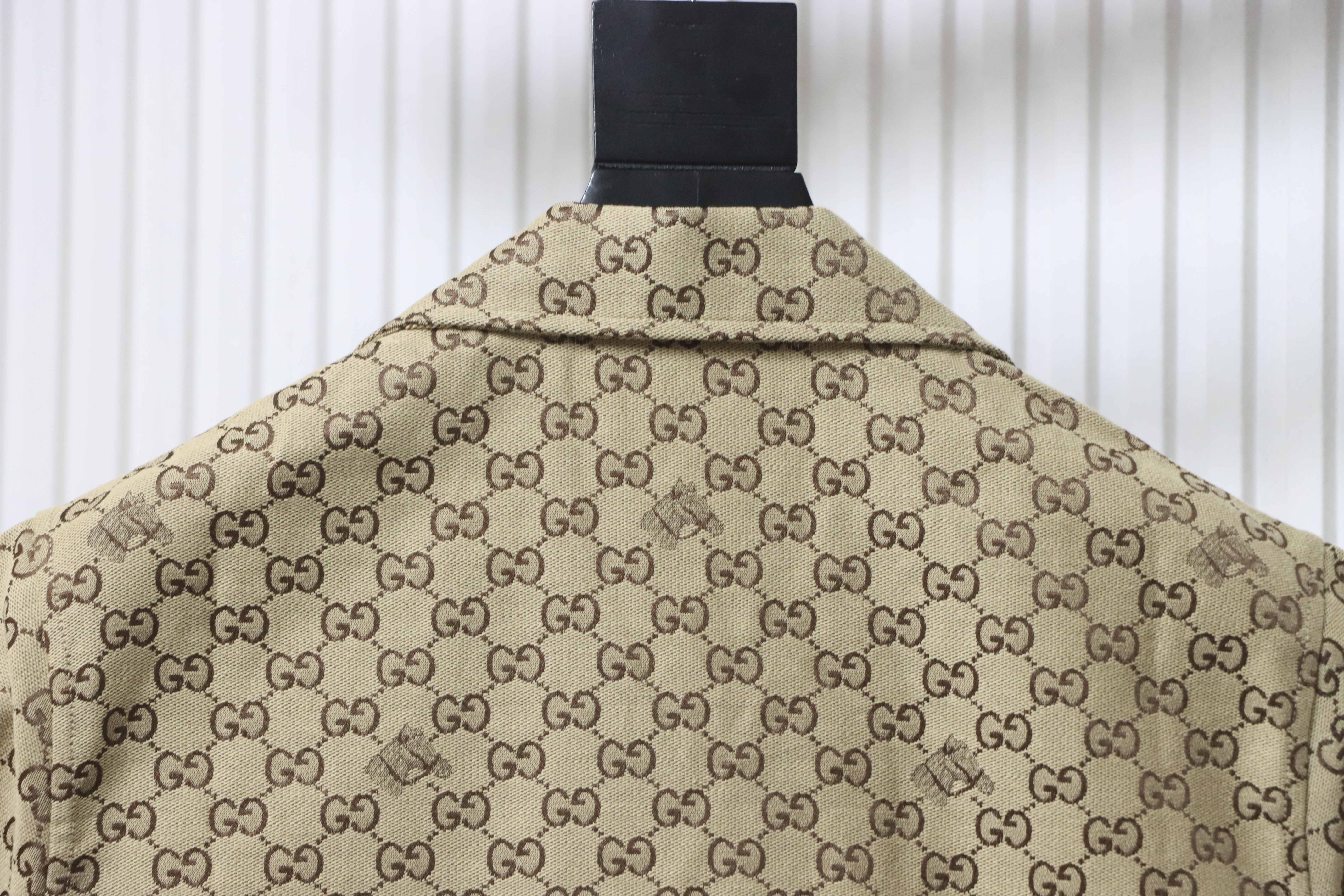 GUCCI Embroidery Monogram Short Sleeve Shirt