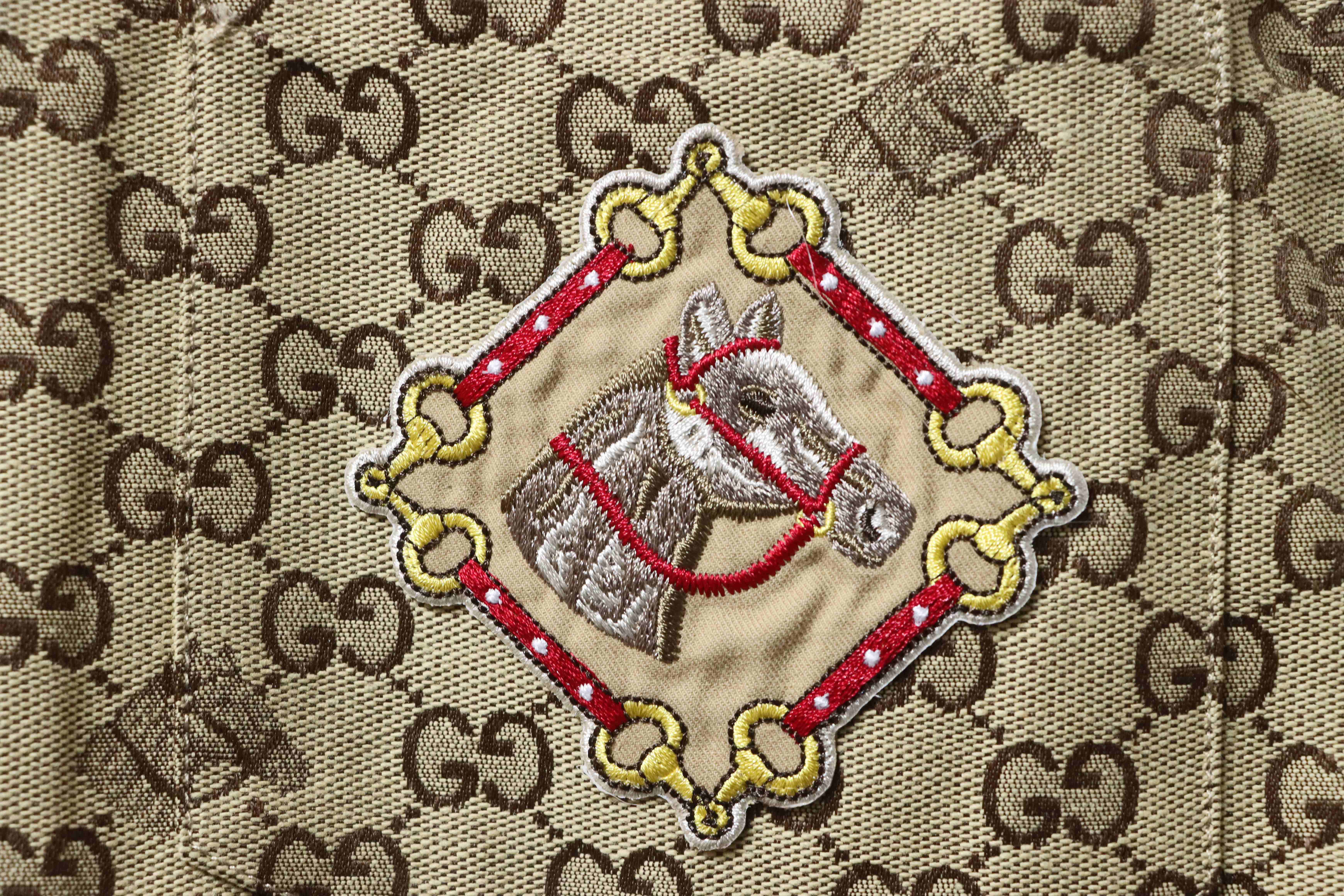 GUCCI Embroidery Monogram Short Sleeve Shirt