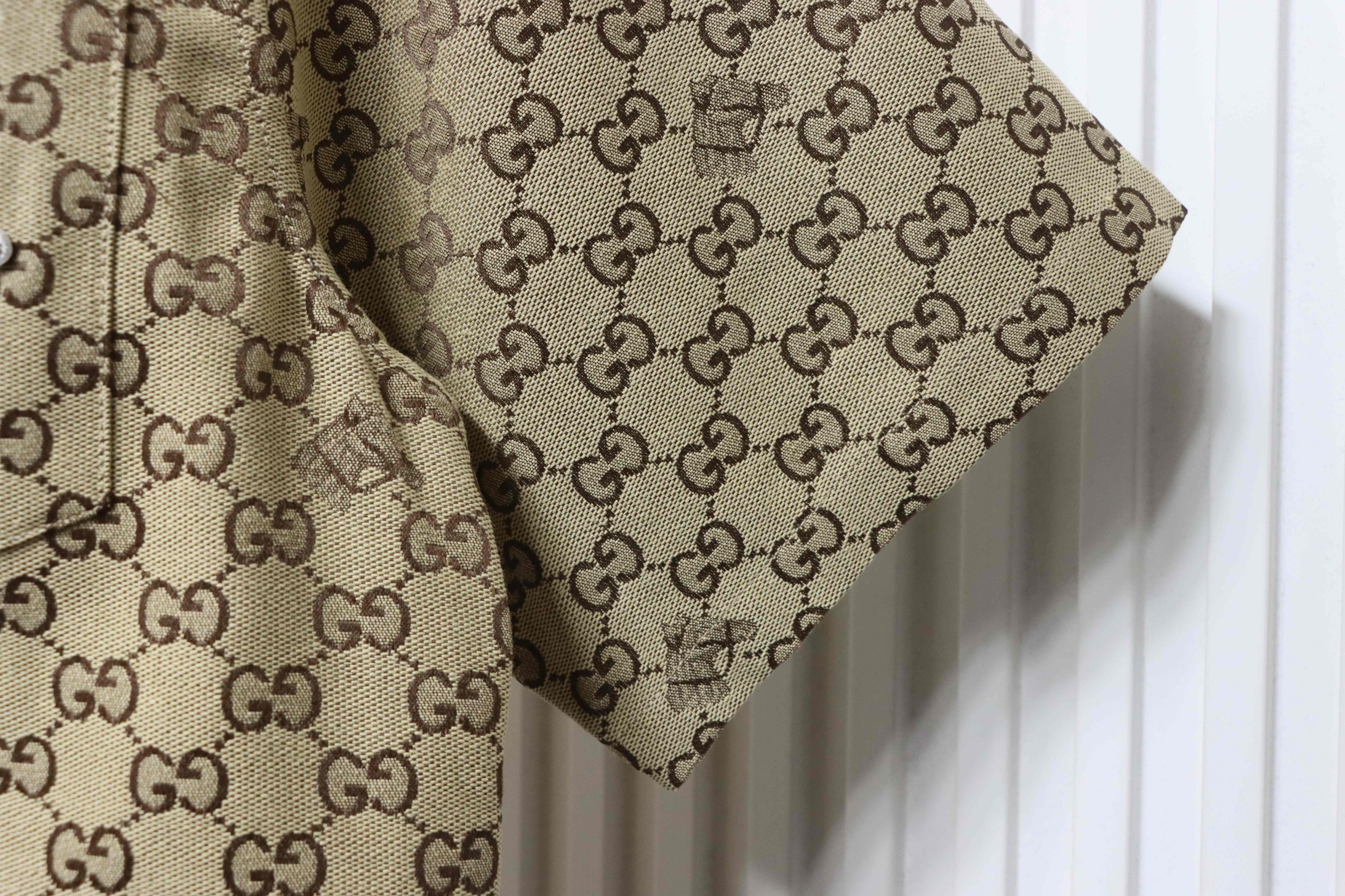 GUCCI Embroidery Monogram Short Sleeve Shirt