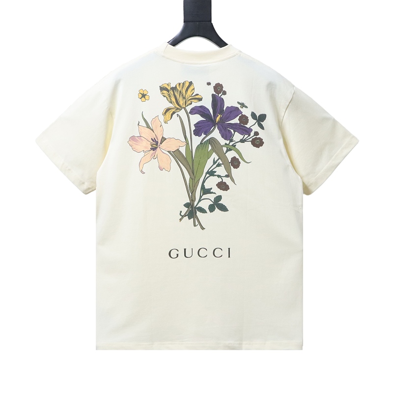 GUCCI Floral Letter Print Short Sleeve T-Shirt Style 1