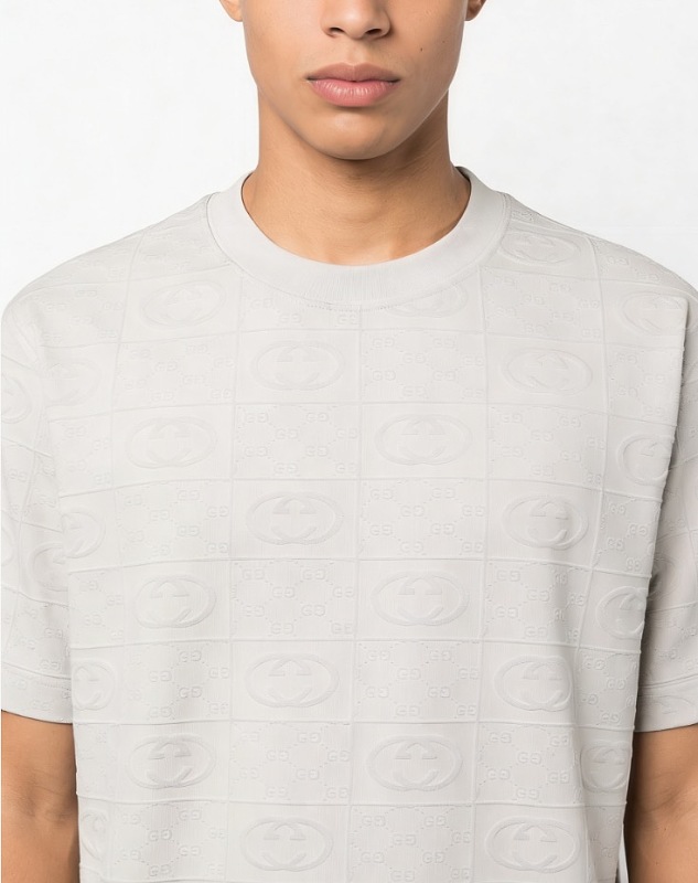 GUCCI Full GG Monogram Jacquard Short Sleeve T-Shirt Style 1