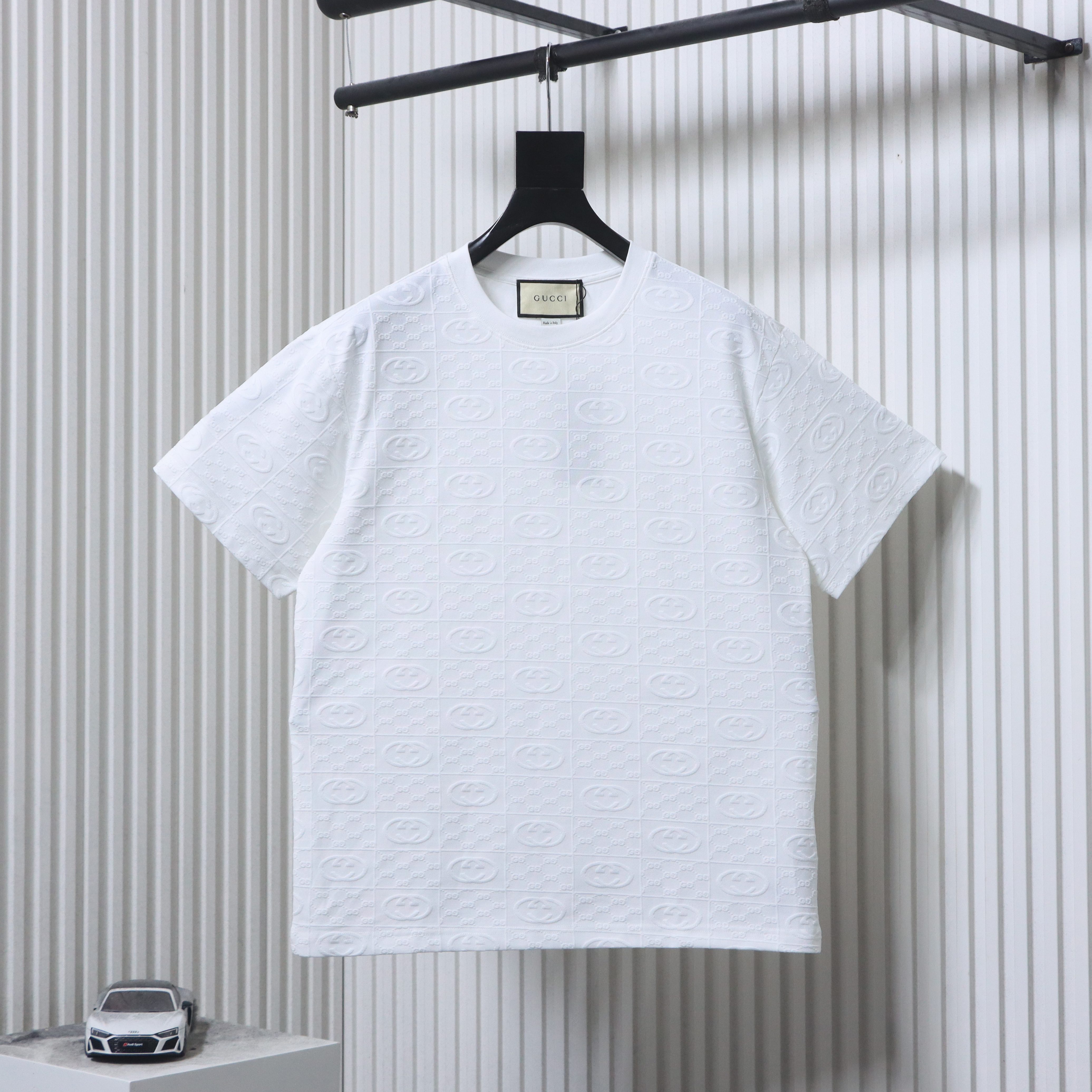GUCCI Full GG Monogram Jacquard Short Sleeve T-Shirt Style 1