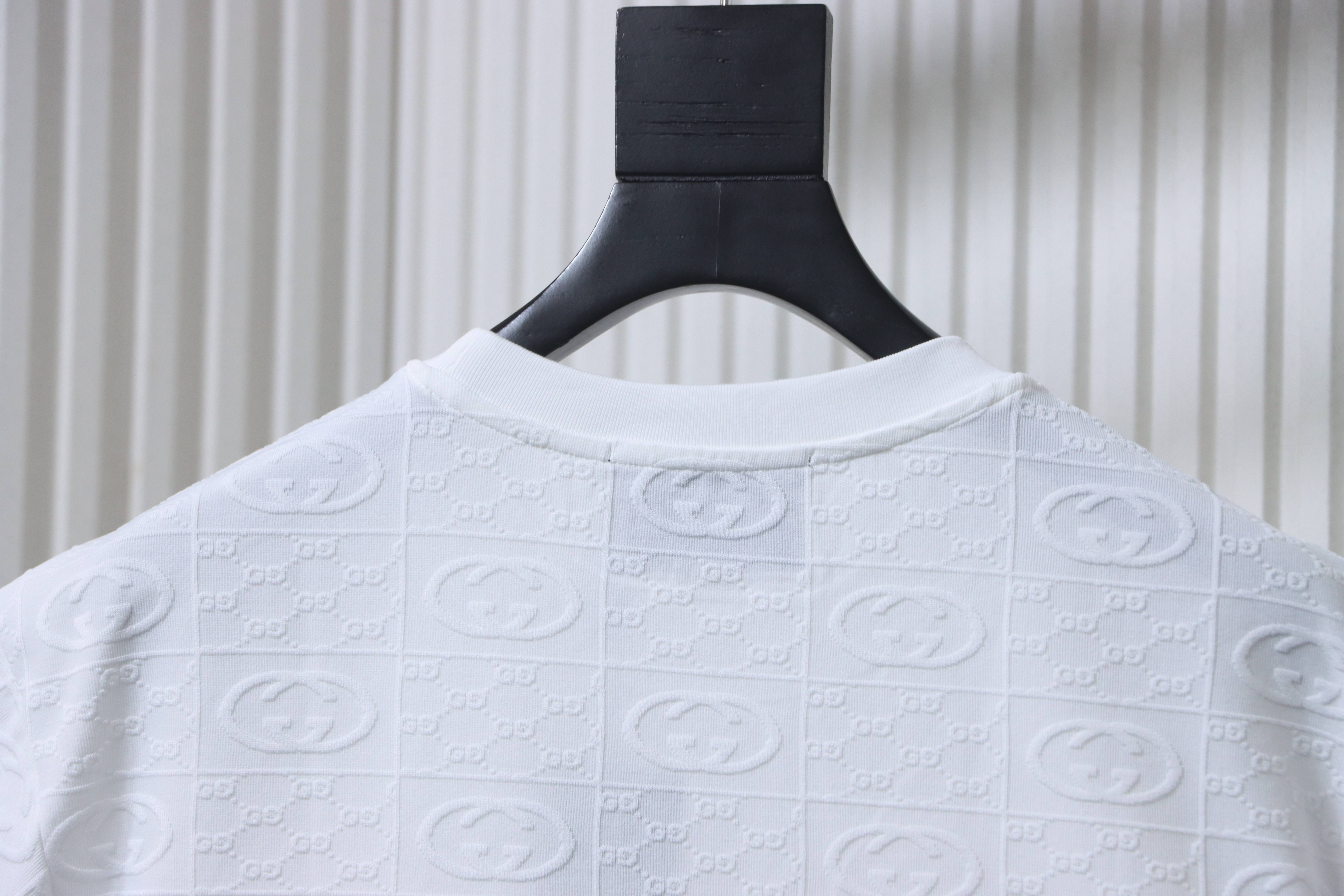 GUCCI Full GG Monogram Jacquard Short Sleeve T-Shirt Style 1