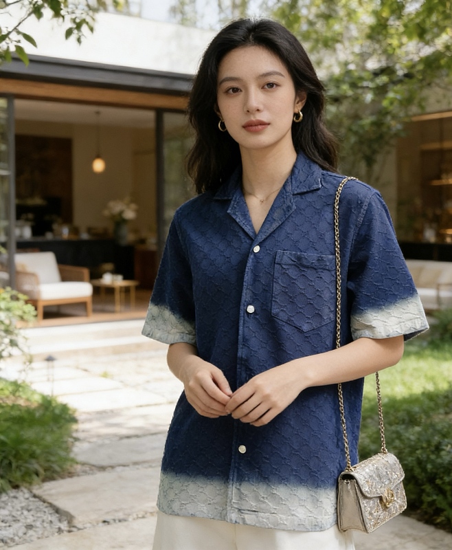 GUCCI GG Jacquard Short Sleeve Shirt