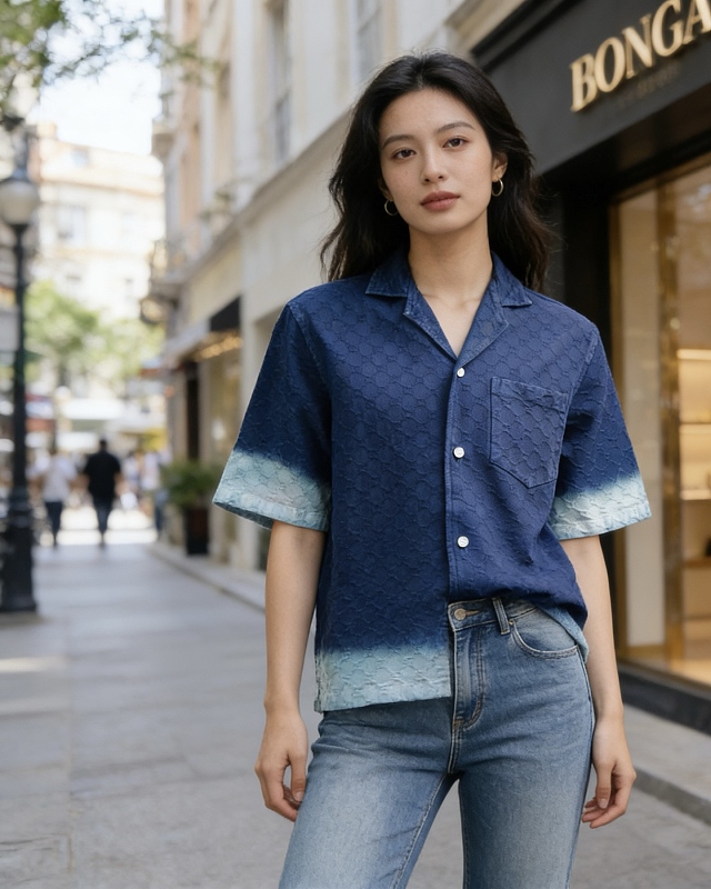 GUCCI GG Jacquard Short Sleeve Shirt