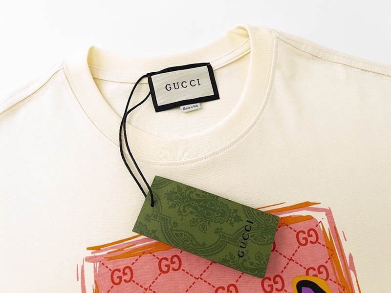 GUCCI Graffiti Cat Graffiti Vintage Short Sleeve T-Shirt