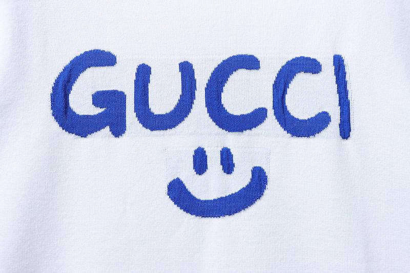 GUCCI Graffiti Smile Knit Jacquard Short Sleeve T-Shirt