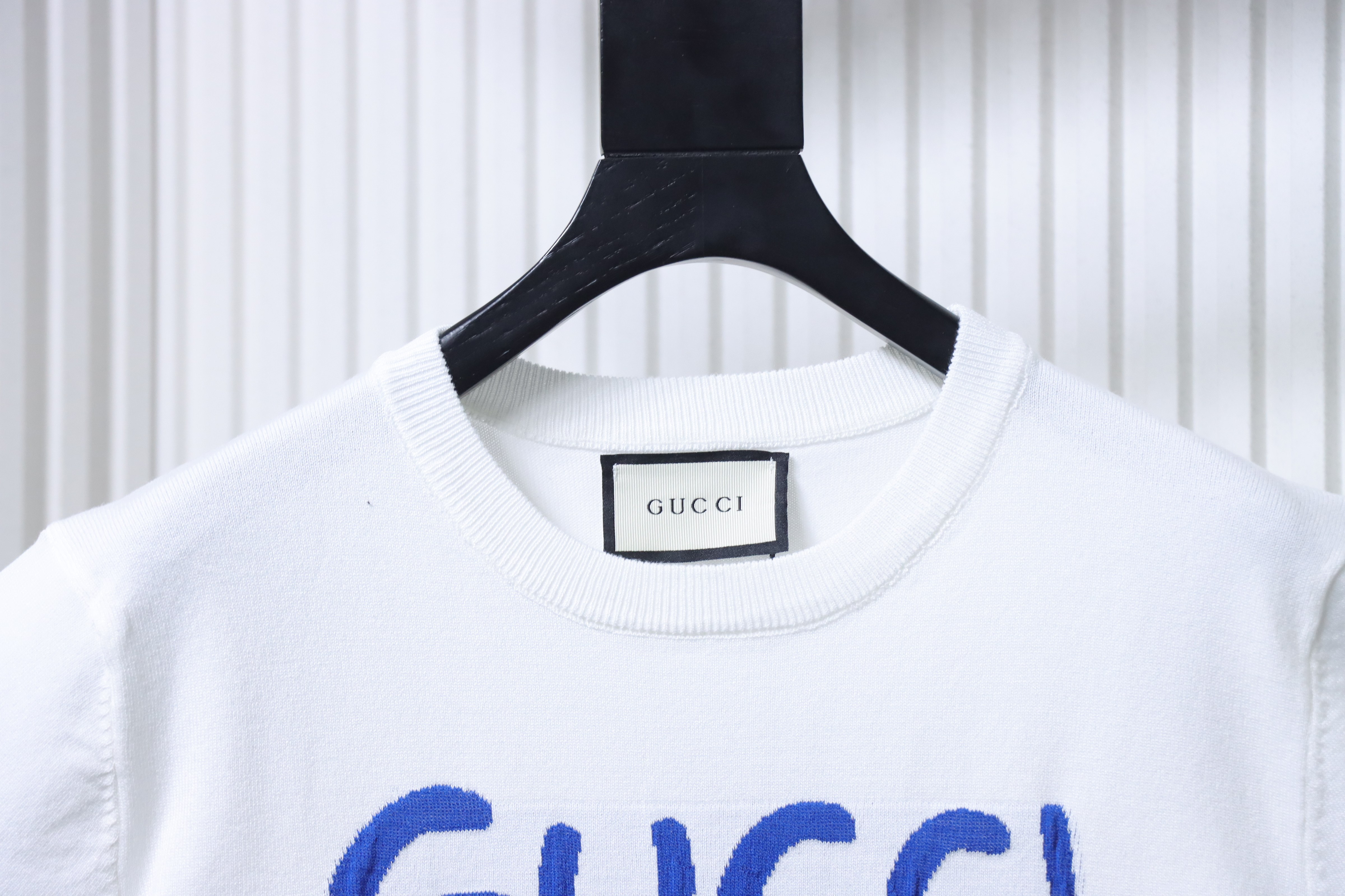 GUCCI Graffiti Smile Knit Jacquard Short Sleeve T-Shirt