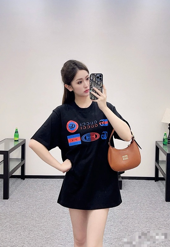 GUCCI Horsebit Embroidery Crew Neck Short Sleeve T-Shirt Style 1