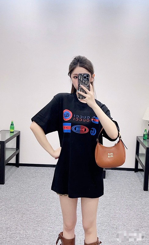 GUCCI Horsebit Embroidery Crew Neck Short Sleeve T-Shirt Style 1