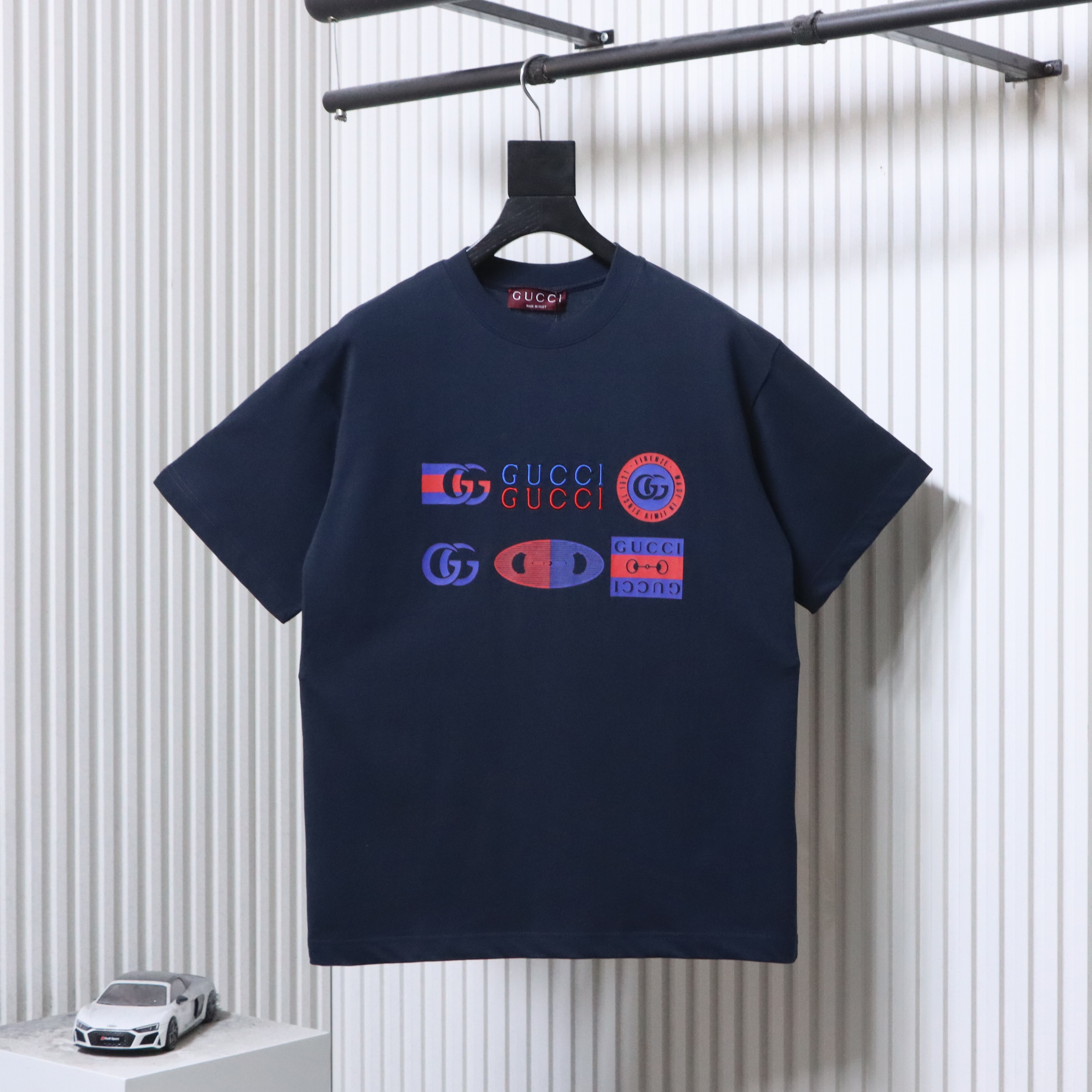 GUCCI Horsebit Embroidery Crew Neck Short Sleeve T-Shirt Style 1
