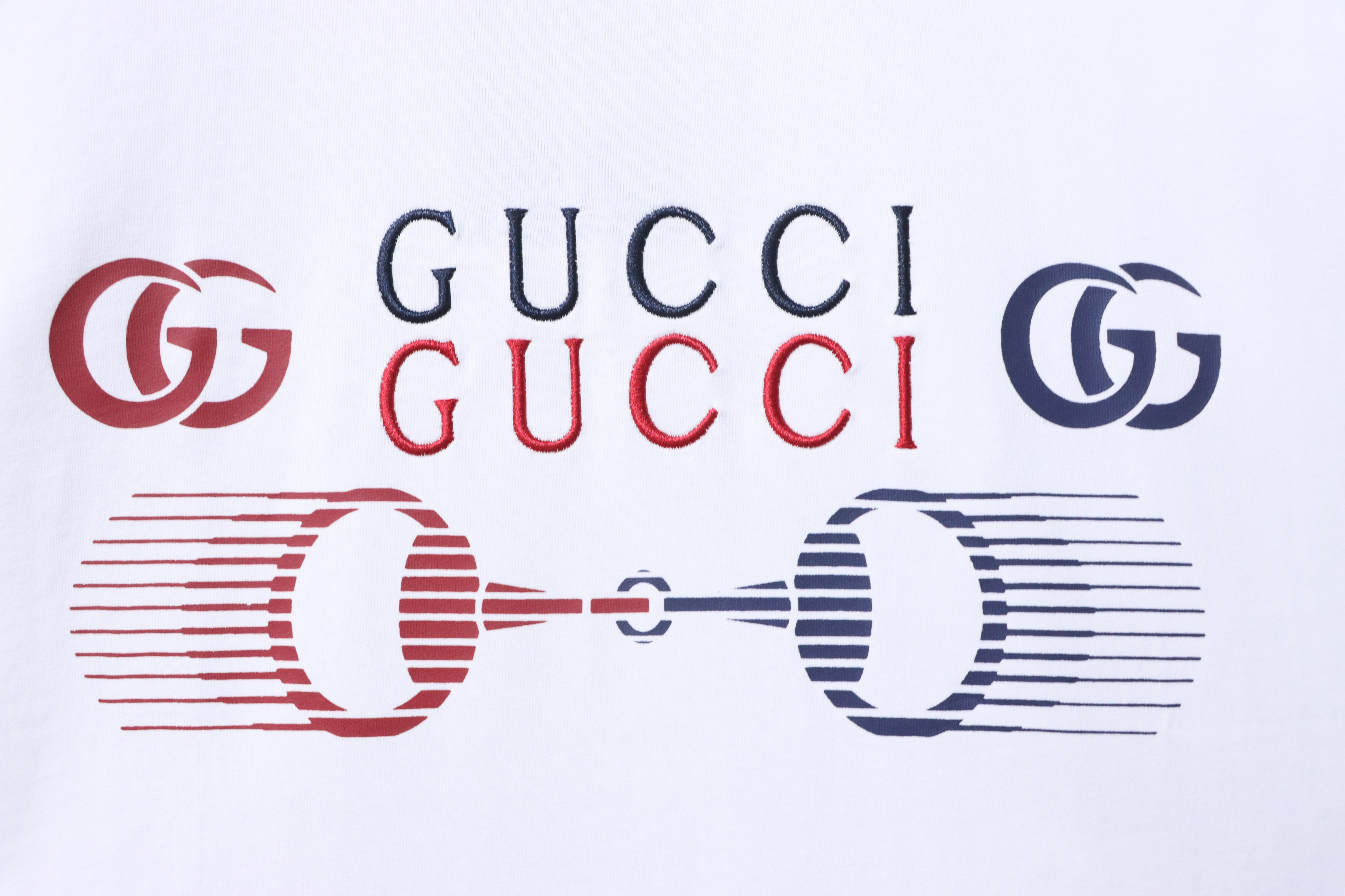 GUCCI Horsebit Embroidery Crew Neck Short Sleeve T-Shirt Style 3