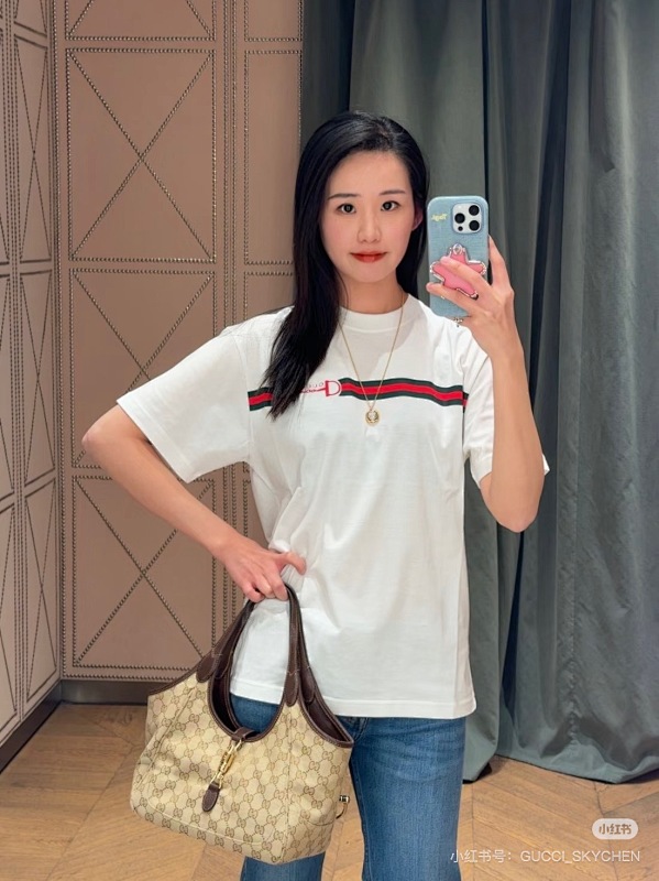 GUCCI Horsebit Webbing Short Sleeve T-Shirt Style 2