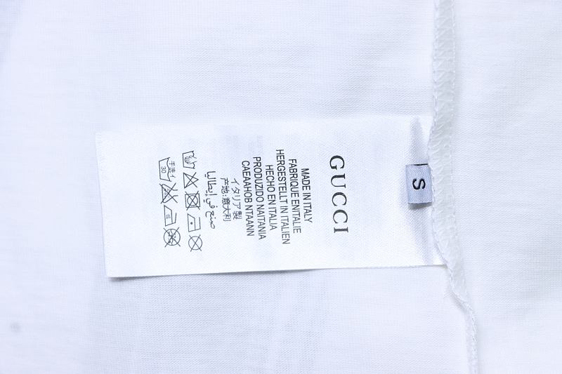 GUCCI Ink Brush Graffiti Letter Short Sleeve T-Shirt Style 1