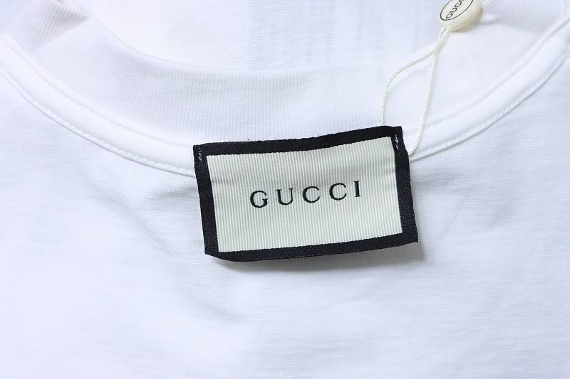 GUCCI Ink Brush Graffiti Letter Short Sleeve T-Shirt Style 1