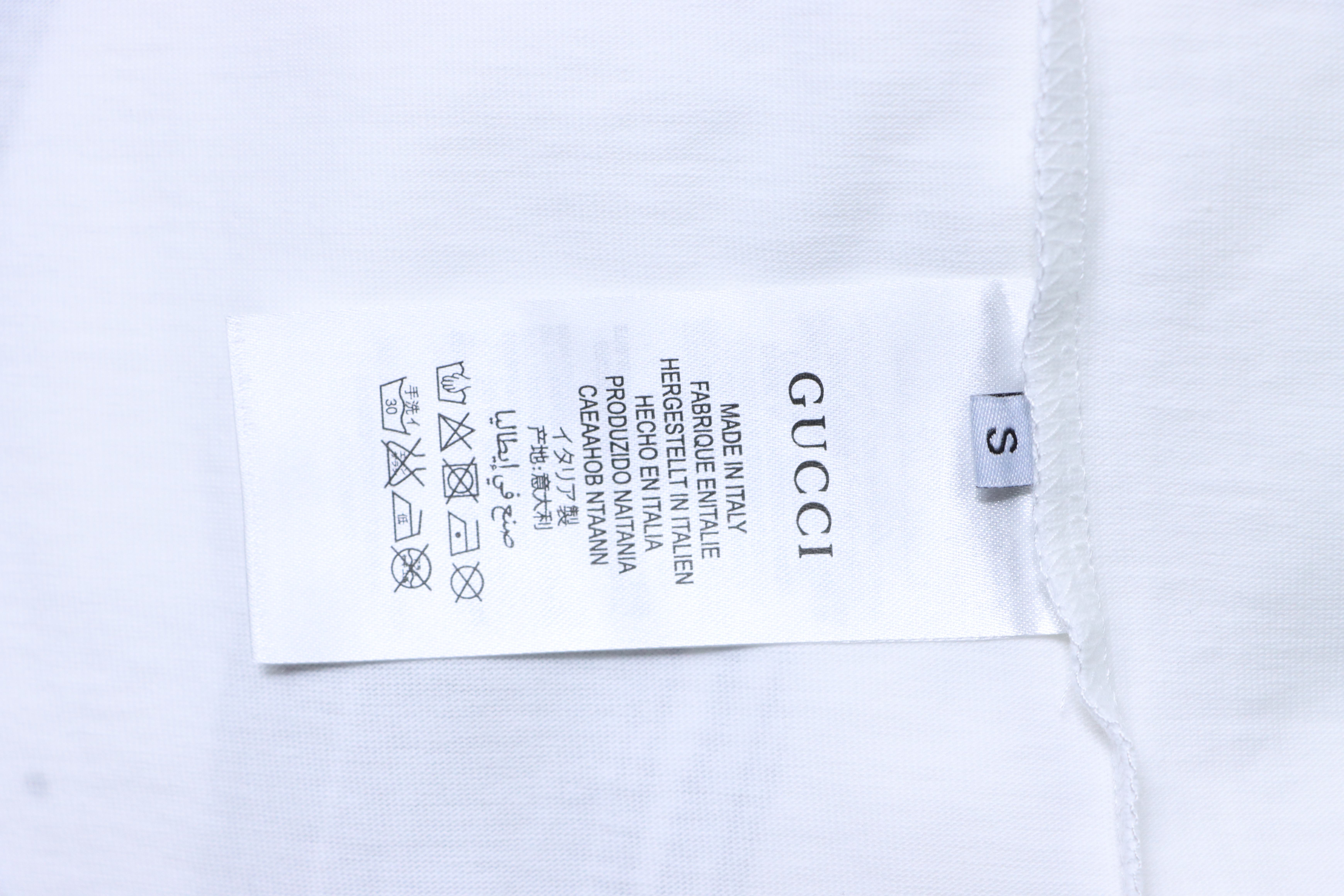 GUCCI Ink Brush Graffiti Letter Short Sleeve T-Shirt Style 1