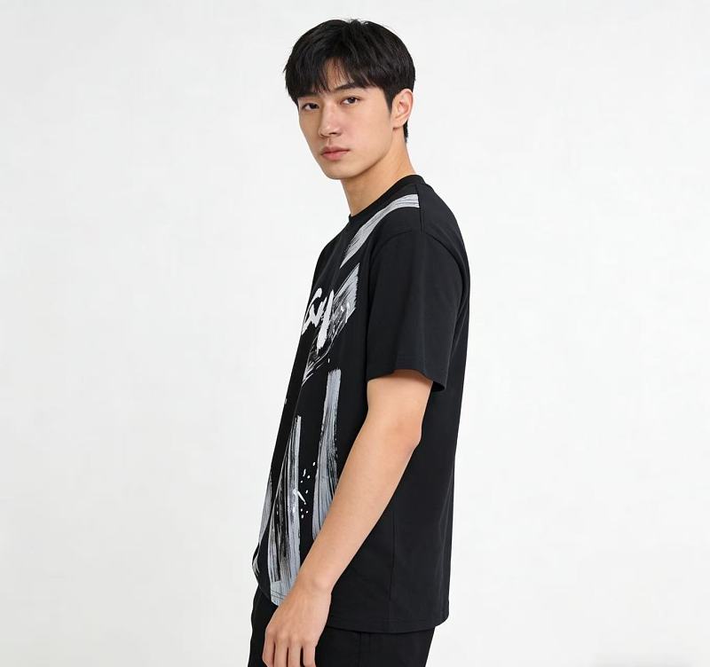 GUCCI Ink Brush Graffiti Letter Short Sleeve T-Shirt Style 2