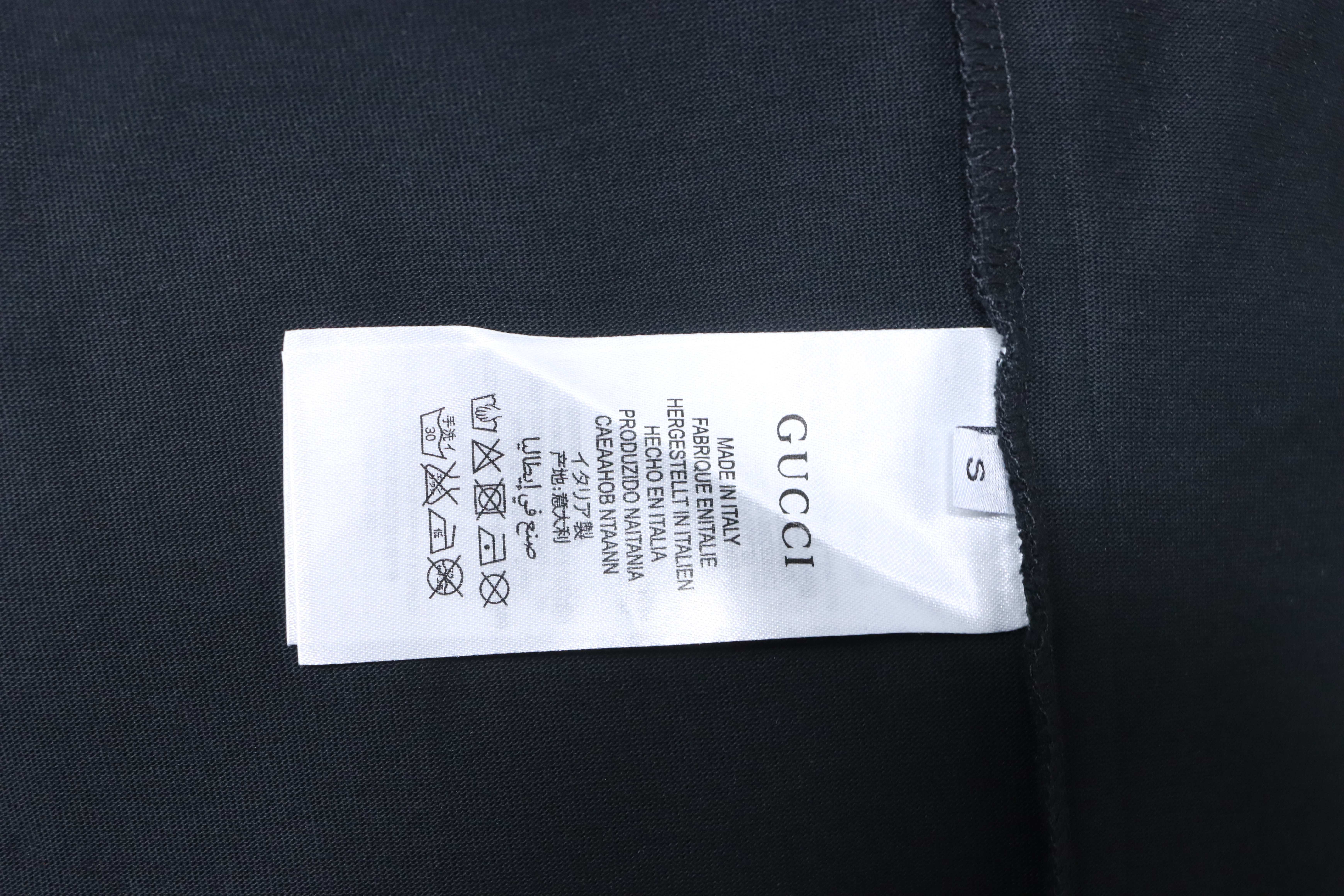 GUCCI Ink Brush Graffiti Letter Short Sleeve T-Shirt Style 2
