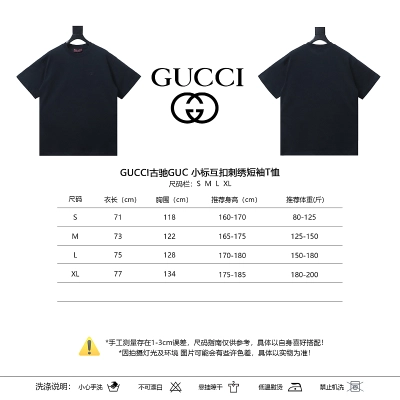 GUCCI Interlocking Small Logo Small Interlocking Logo Embroidery Short Sleeve T-Shirt Style 1 02