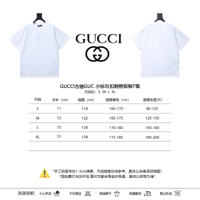 GUCCI Interlocking Small Logo Small Interlocking Logo Embroidery Short Sleeve T-Shirt Style 2 02