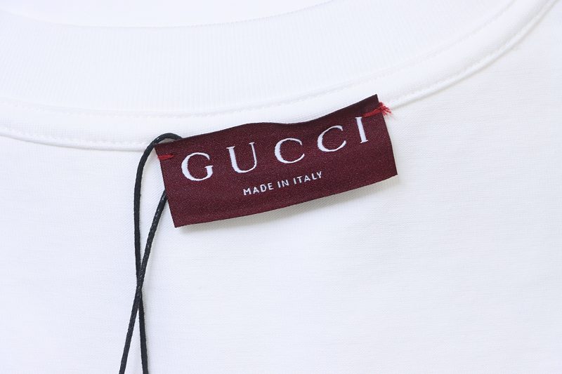 GUCCI Interlocking Small Logo Small Interlocking Logo Embroidery Short Sleeve T-Shirt Style 2