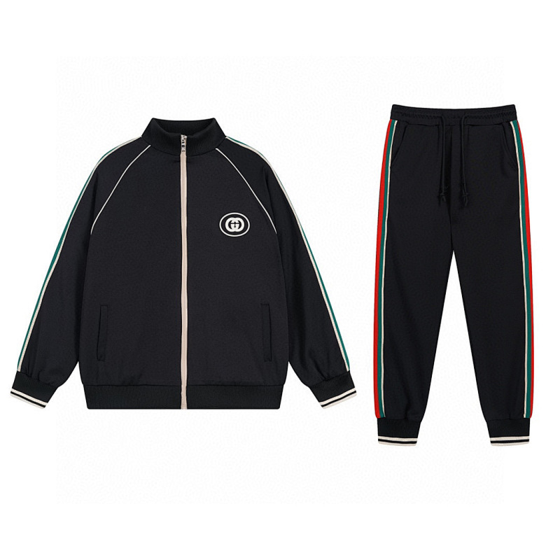 Gucci Black Jacket Tracksuit Streetwear Set