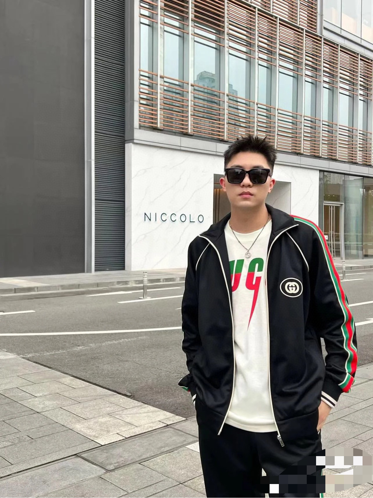 Gucci Black Jacket Tracksuit Streetwear Set