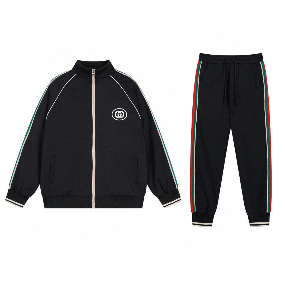 Gucci Black Jacket Tracksuit Streetwear Set
