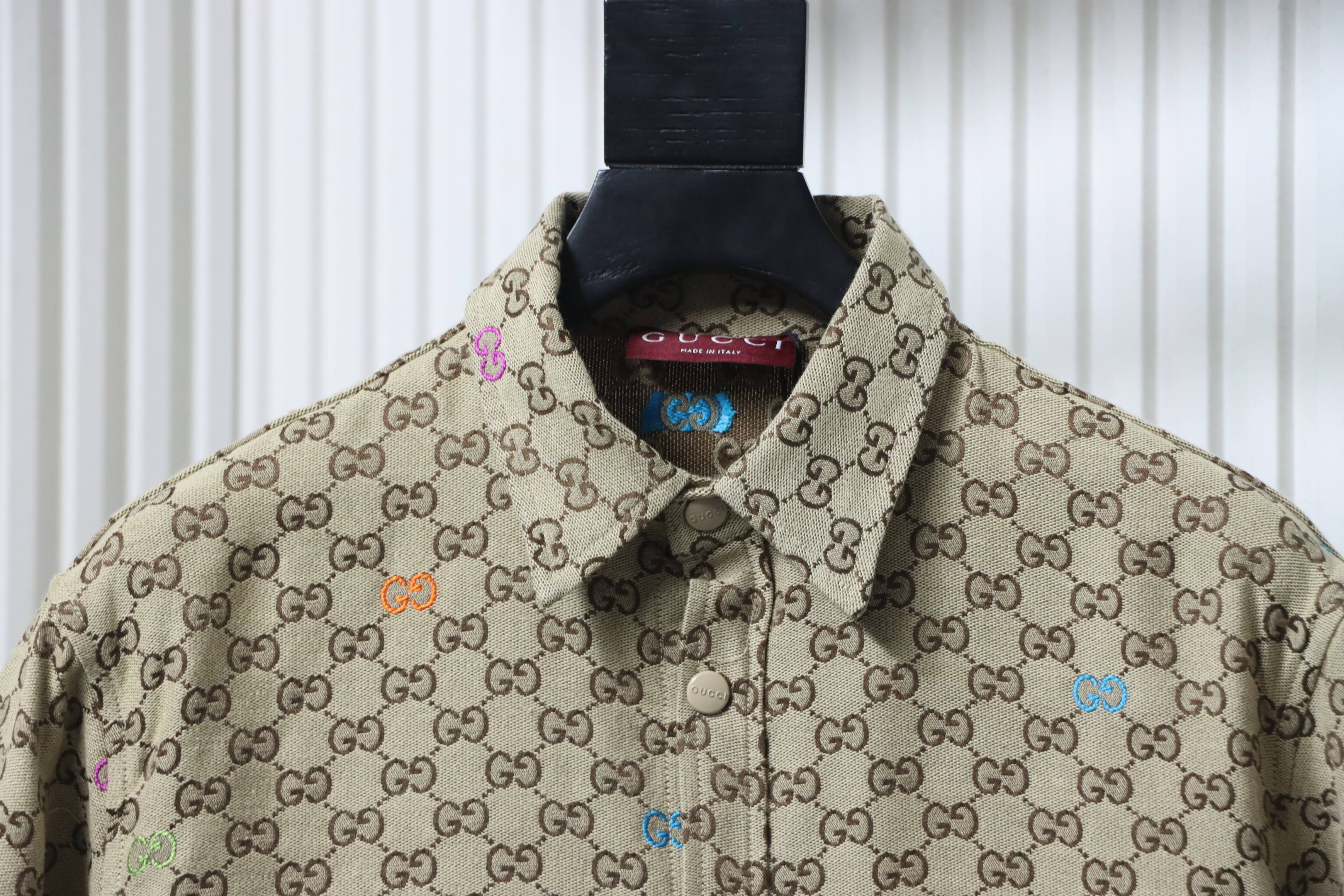 GUCCI Jacquard Embroidery Allover Print Jacket