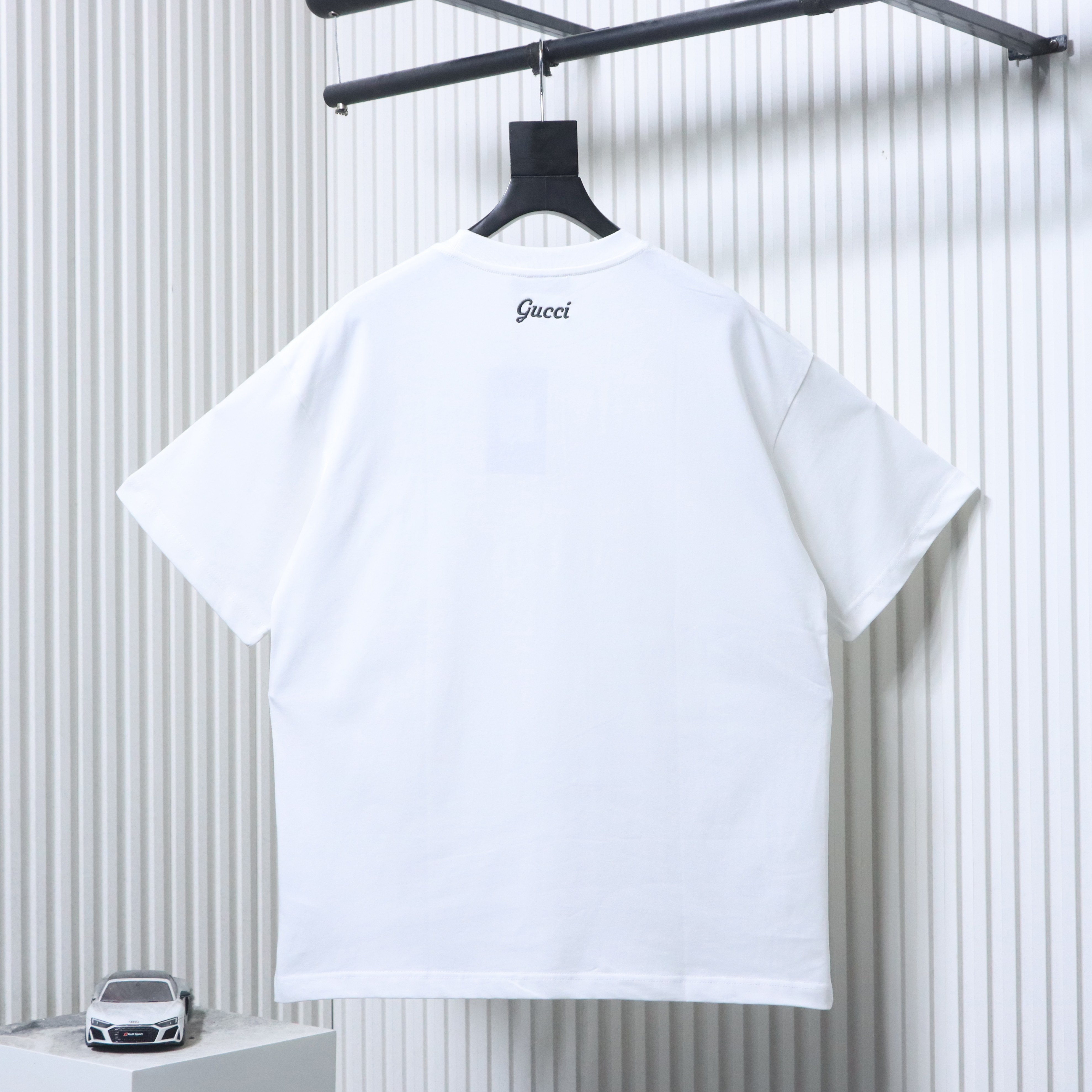 GUCCI Letter Embroidery Logo Graphic Minimal Letter Short Sleeve T-Shirt Style 1