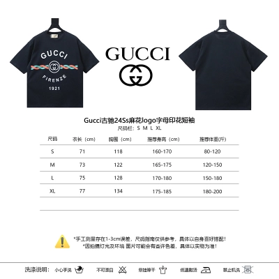 GUCCI Letter Print Logo Short Sleeve T-Shirt Style 1 02